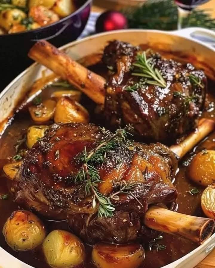 🍖 Christmas Braised Lamb Shanks with Herb Infusion* 🧡🎄