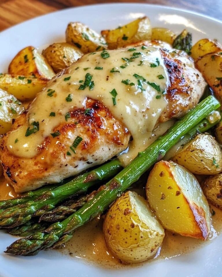 Honey Mustard Chicken with Roasted Asparagus and Cheese 🍯🍗🧀