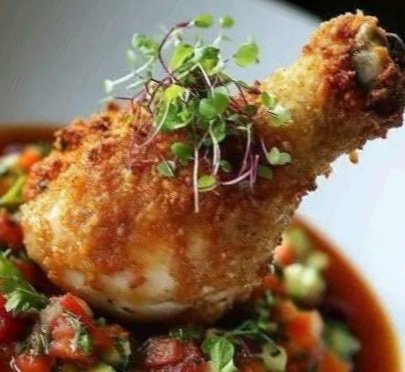 Crispy Crown Drumette with Ratatouille Salsa