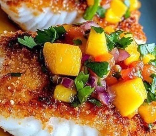 Coconut Crusted Fish with Mango Salsa