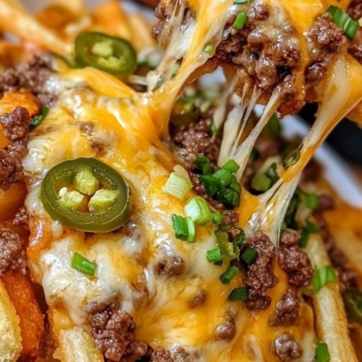 Loaded Beef and Cheese Fries with Jalapeños