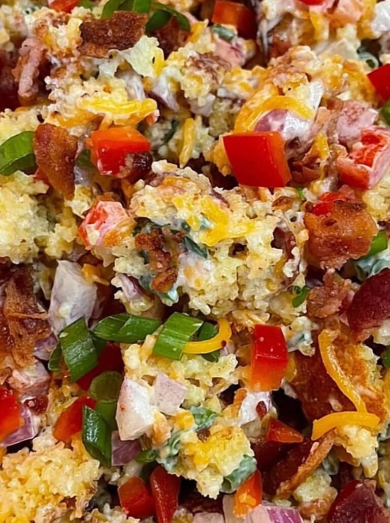 Southern Cornbread Salad with Bacon and Veggies