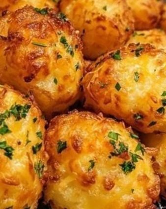 Crispy Potato & Cheese Bombs with Garlic Butter 🧀🥔✨