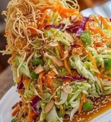 Crunchy Asian Cabbage Salad with Sesame Vinaigrette
