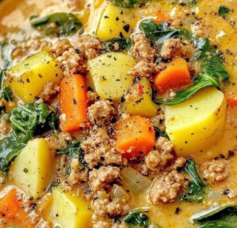 Italian Sausage Potato Soup with Carrots & Spinach 🍲🥔🌿