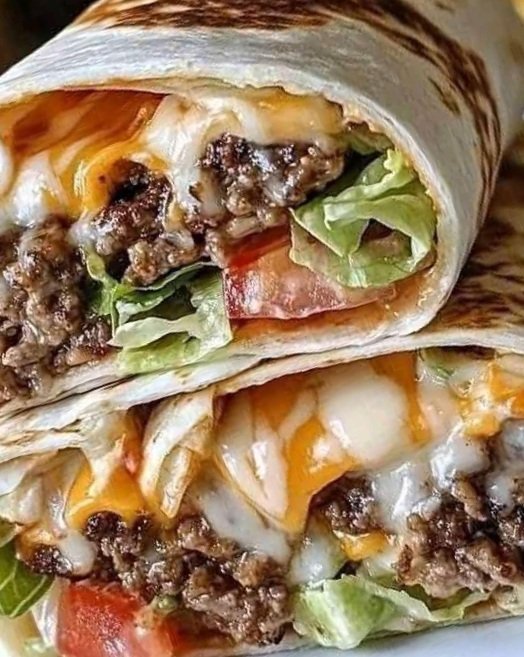 Crunchy Cheeseburger Wraps 🍔🌯