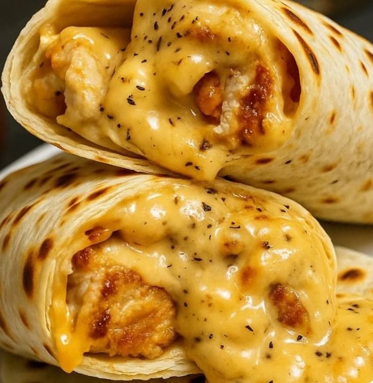 Cheesy Garlic Chicken Wraps 🌯🧄🧀