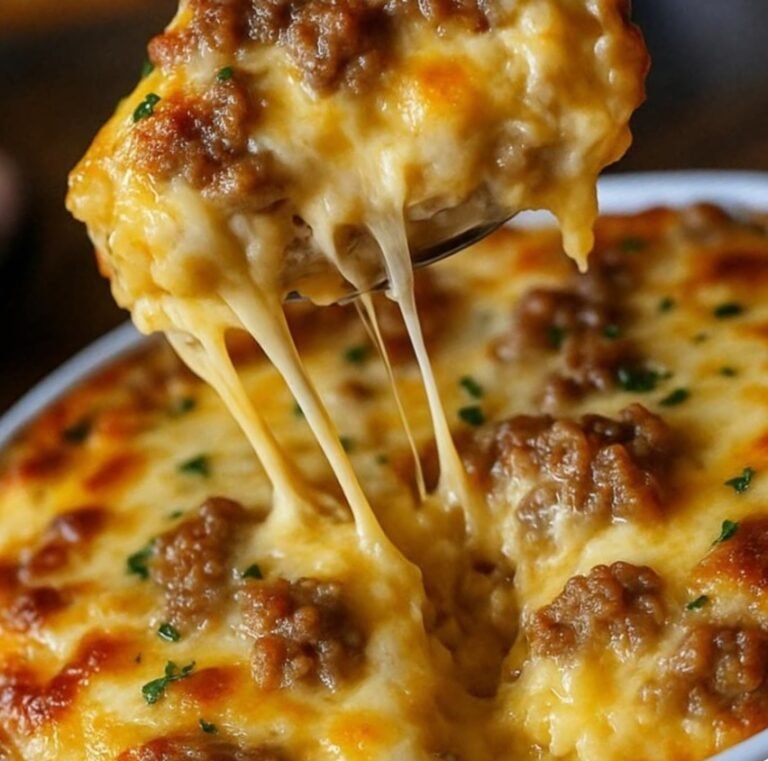 Sausage, Egg & Cream Cheese Hashbrown Casserole