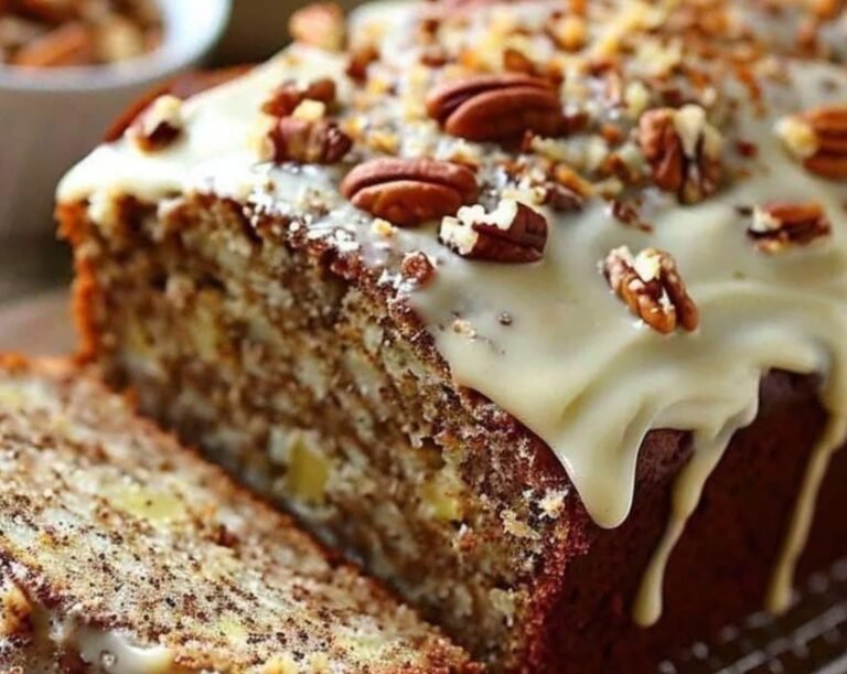 Banana Pineapple Coconut Bread with Cream Cheese Frosting 🍍🍌