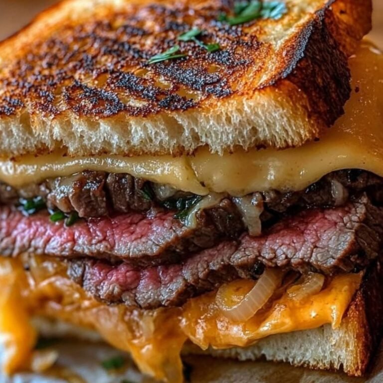 Steak & Cheddar Melt with Caramelized Onions