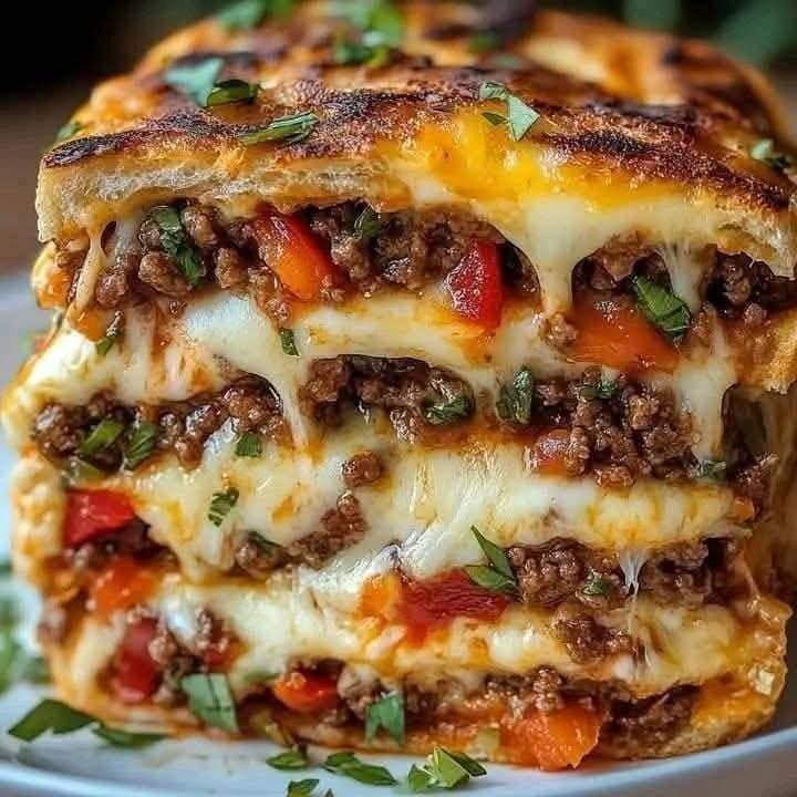 Mexican Cheesy Beef Sandwich: A Melty, Meaty Fiesta in Every Bite! 🌮🔥