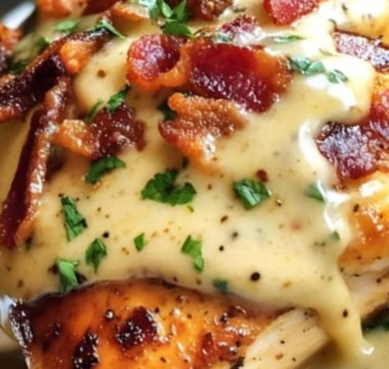 Delicious Homemade Creamy Honey Mustard Chicken with Crispy Bacon