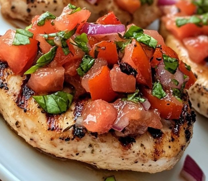 Bruschetta Chicken with Fresh Tomato-Basil Topping