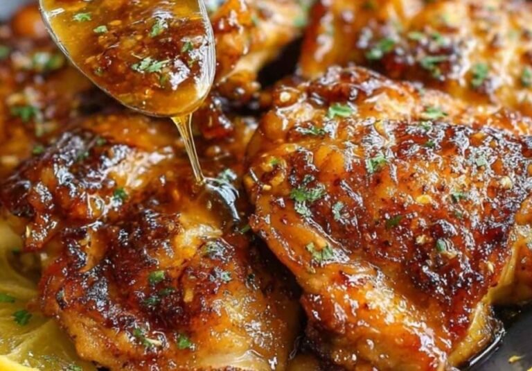 Crispy Honey Garlic Chicken Thighs with a Bright Lemon Glaze