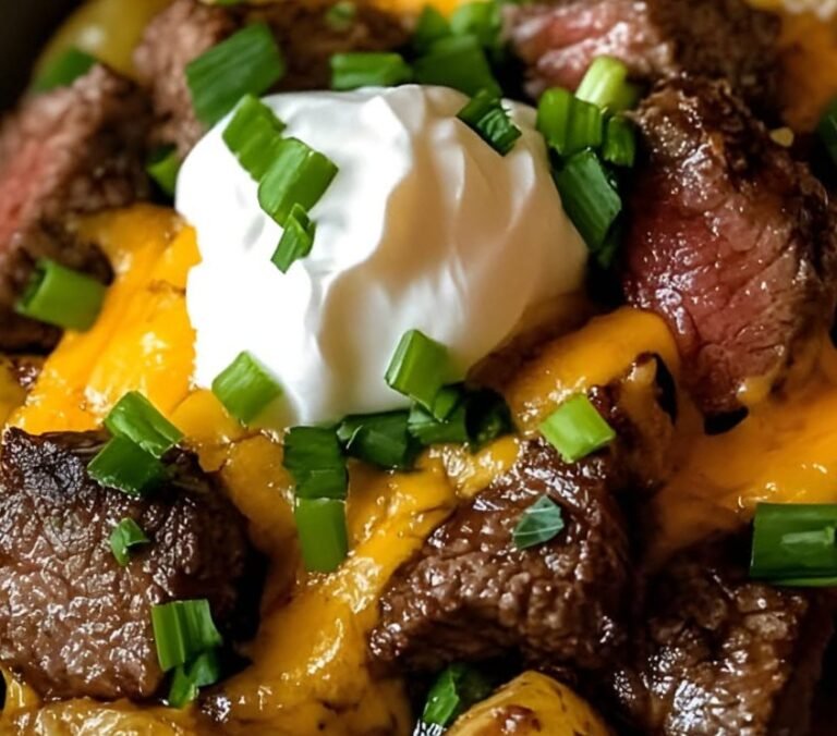 Crockpot Loaded Steak and Potato Bake 🥩🥔
