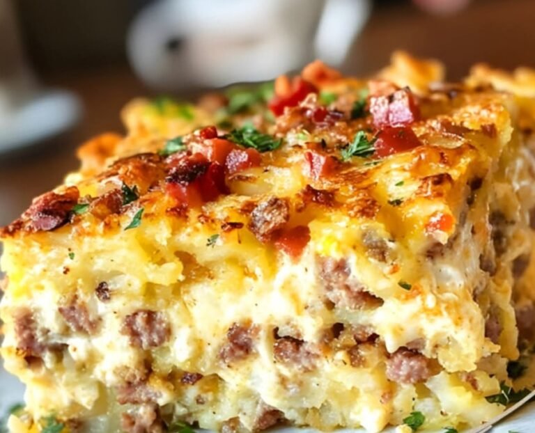 Sausage & Cream Cheese Hash Brown Breakfast Casserole: A Hearty Morning Treat