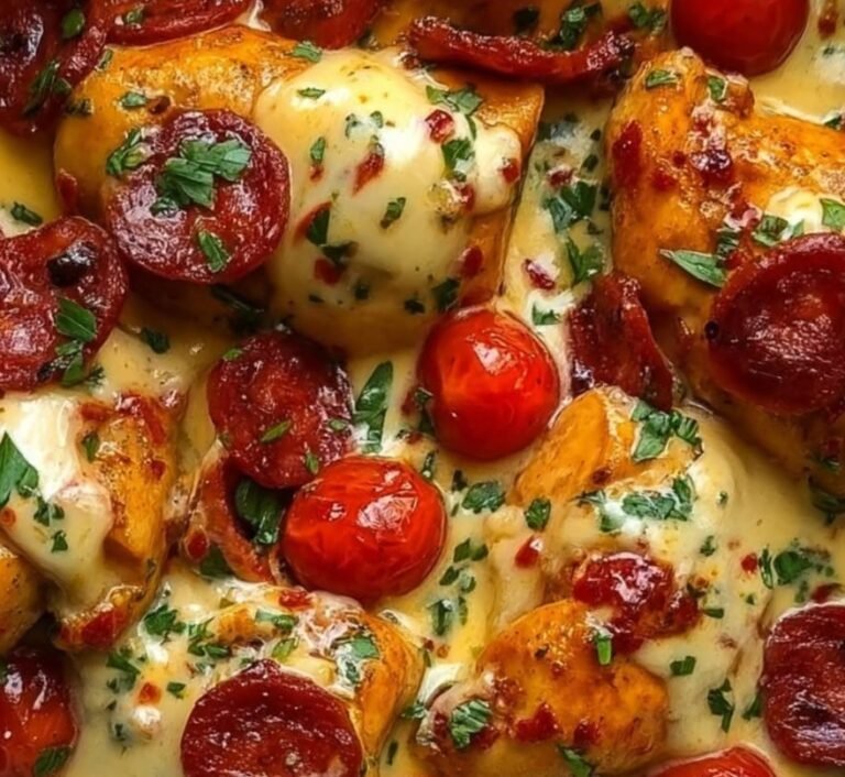 Creamy Chicken and Chorizo Skillet: A Flavorful One-Pan Delight 🍗🌶️