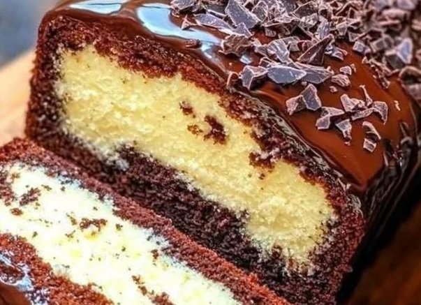 Chocolate Cream Cheese Pound Cake with Silky Ganache