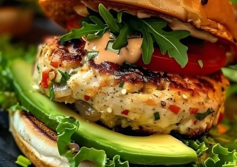 Juicy Turkey Burgers with Creamy Avocado and Spicy Chipotle Mayo