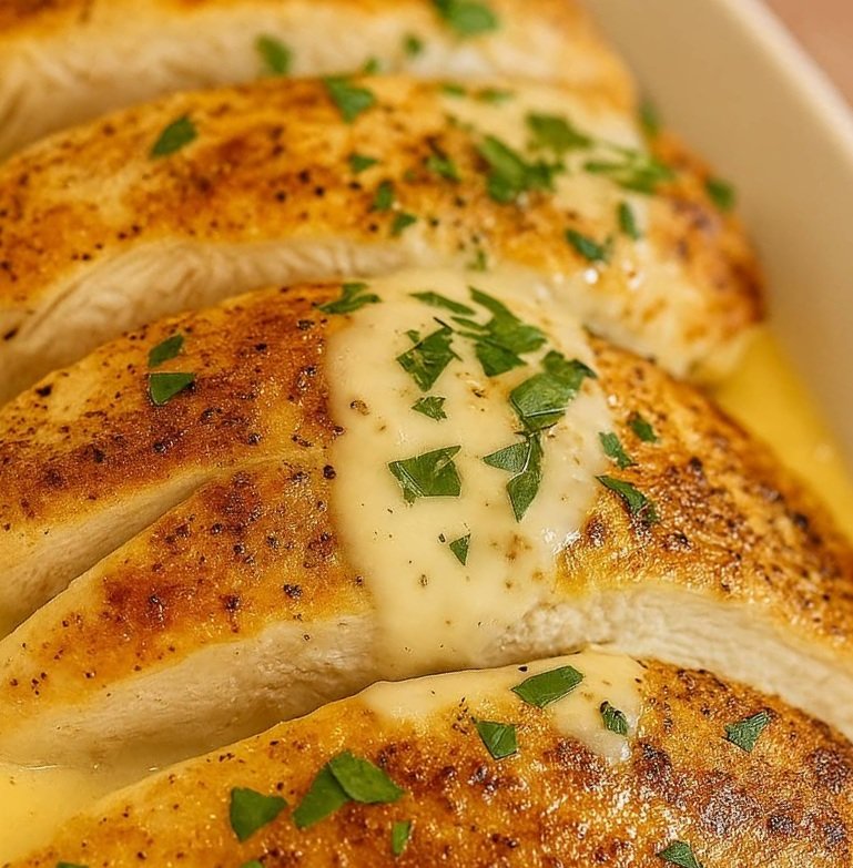 Baked Caesar Chicken with Creamy Parmesan Sauce: A Simple, Savory Delight 🍗🧀