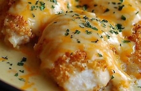 Crispy Cheddar Chicken with Creamy Sauce: A Cheesy, Crunchy Comfort Classic 🍗🧀