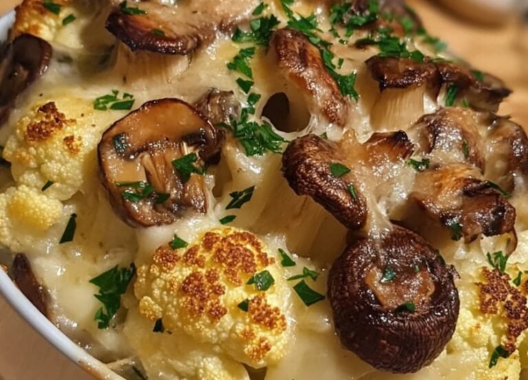 Roasted Cauliflower Crown with Creamy Mushroom Gratin: A Showstopping Side Dish