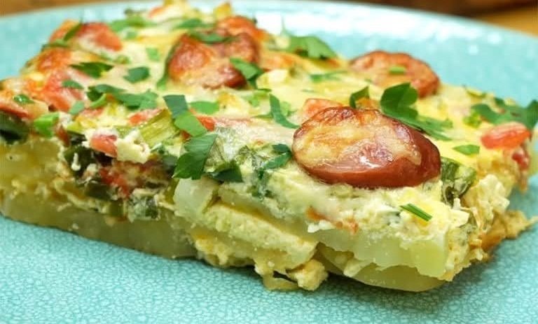 Potato and Sausage Bake with Creamy Herb Sauce