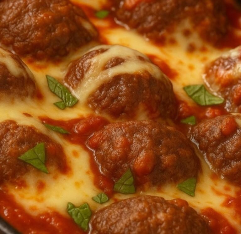 Irresistible Baked Meatballs with Tomato Sauce and Melty Cheese