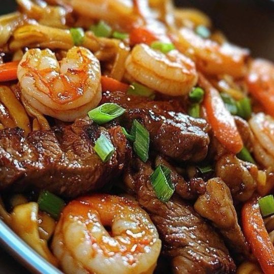 Garlic Butter Steak & Shrimp Stir-Fried Noodles: A Quick, Savory Showstopper 🥩🍤🍜
