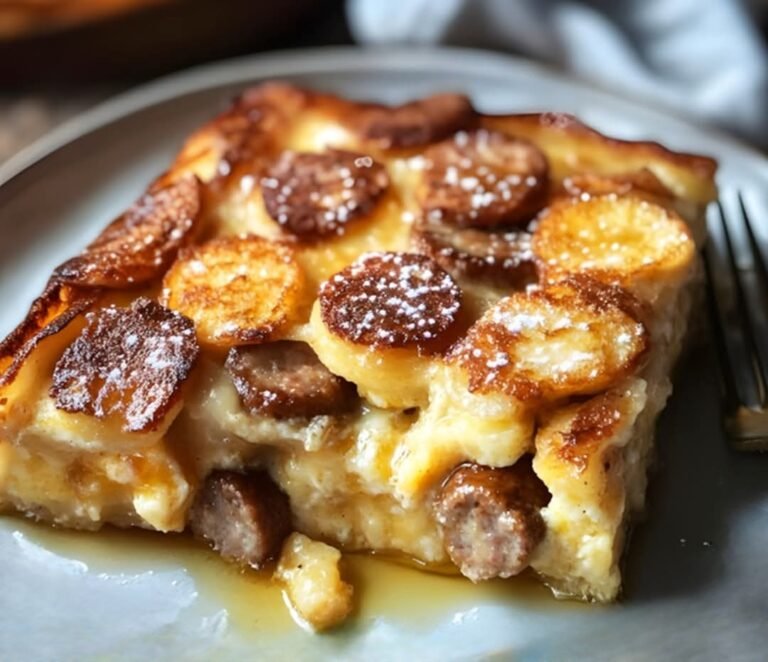 Overnight Sausage Pancake Breakfast Casserole: A Sweet and Savory Morning Delight