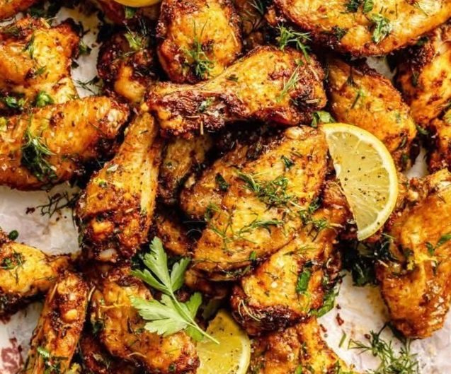 Greek-Inspired Chicken Wings with Creamy Feta Dipping Sauce