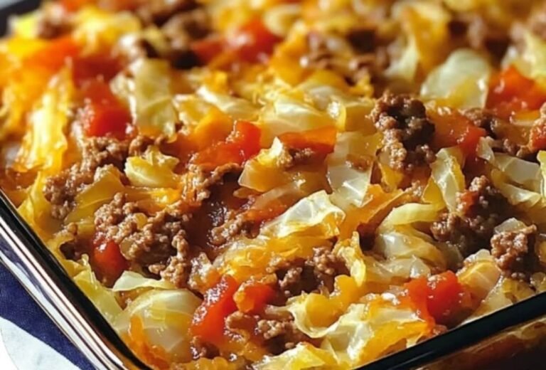 Savory Cabbage Beef Bake: A Comforting Family Feast 🍽️🥬🥩🍅🍚