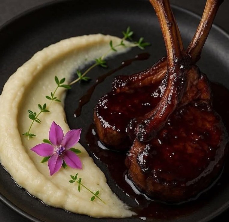 Honey Balsamic Glazed Lamb Chops with Truffle Cauliflower Purée: A Luxurious Dining Experience