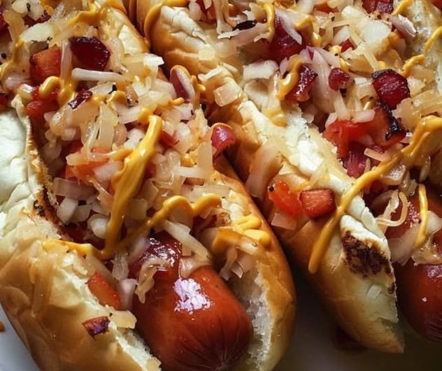 Oven-Baked Hot Dogs with a Zesty Homemade Sauce