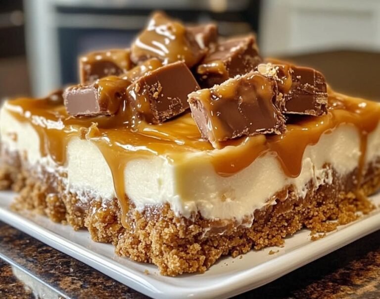 Decadent Butterfinger Caramel Cheesecake Bars: A Sweet Symphony of Crunch and Cream