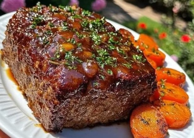 Homestyle Glazed Meatloaf with Sweet Roasted Carrots: A Comfort Food Classic 🍖🥕