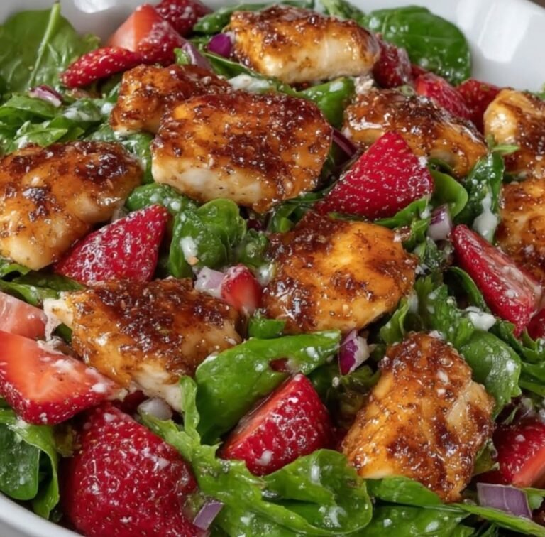 Fresh and Vibrant Strawberry Spinach Salad with Honey-Balsamic Dressing