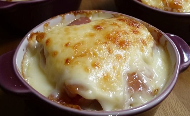 Baked Hard-Boiled Eggs with Ham and Cheesy Béchamel Sauce