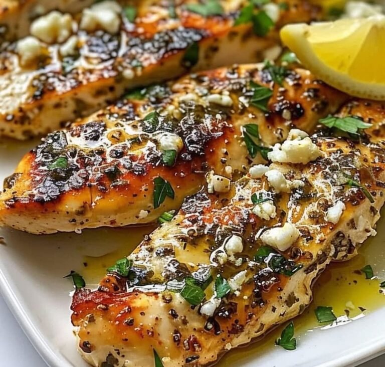 Mediterranean-Inspired Lemon Garlic Chicken with Feta