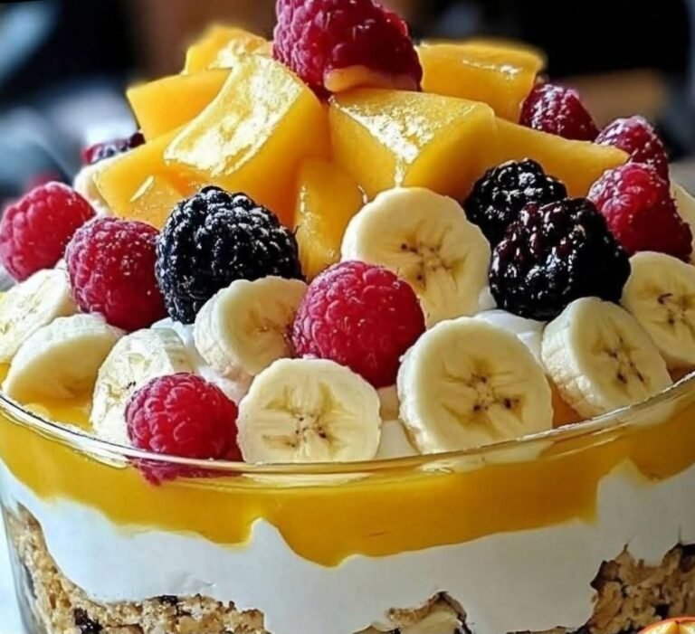 🍌🍍 Banana Vanilla Pudding & Tropical Fruit Trifle 🍓🥭: A Layered Tropical Delight