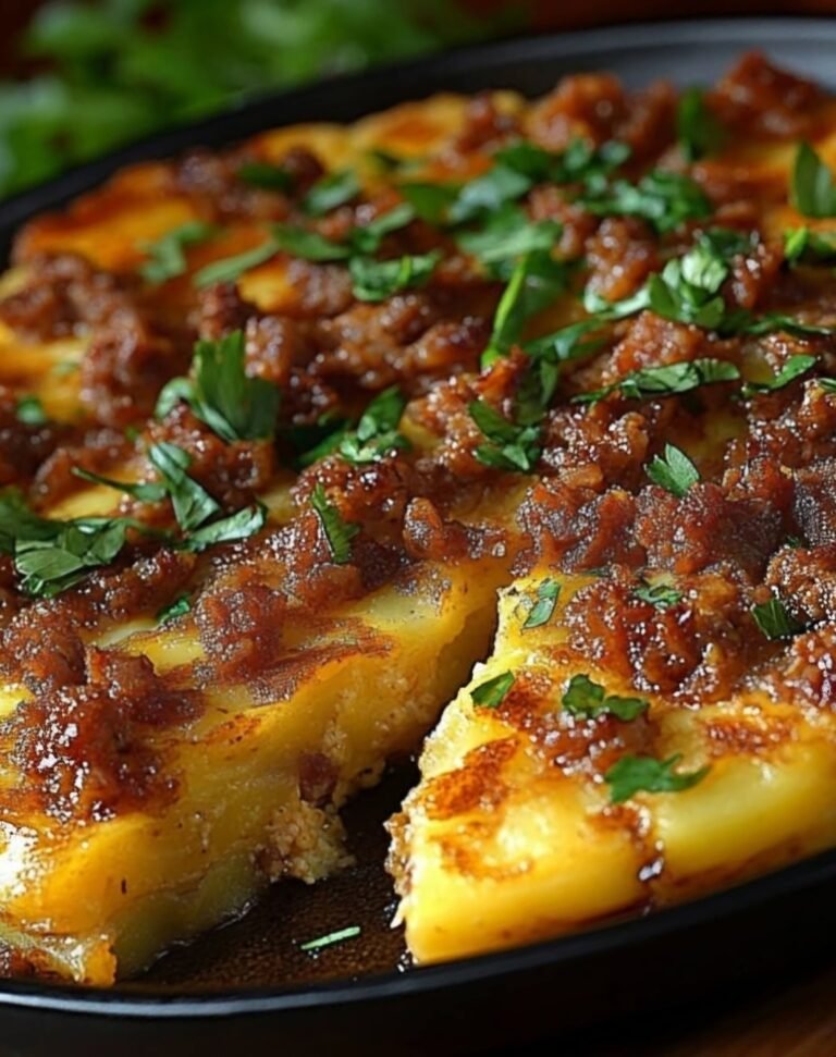 Hearty Potato Omelet with Egg and Savory Minced Meat