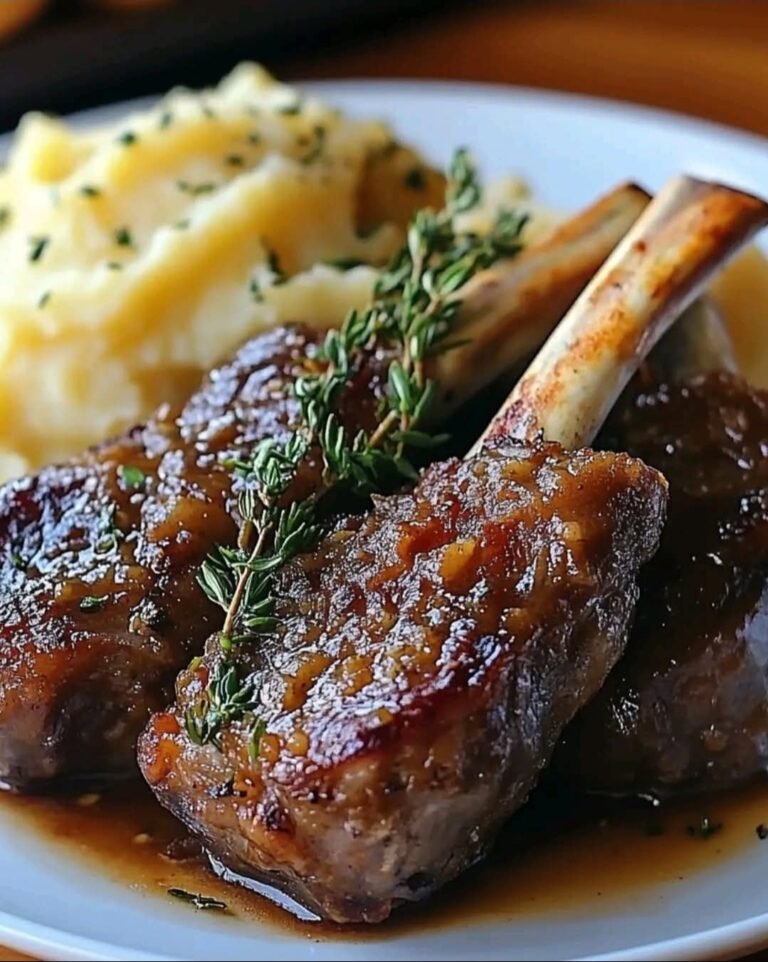 🍖 Slow-Braised Lamb Shank with Creamy Mashed Potatoes 🥔