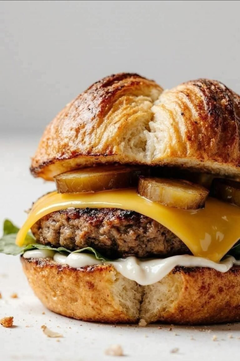 Croissant Smash Cheeseburgers