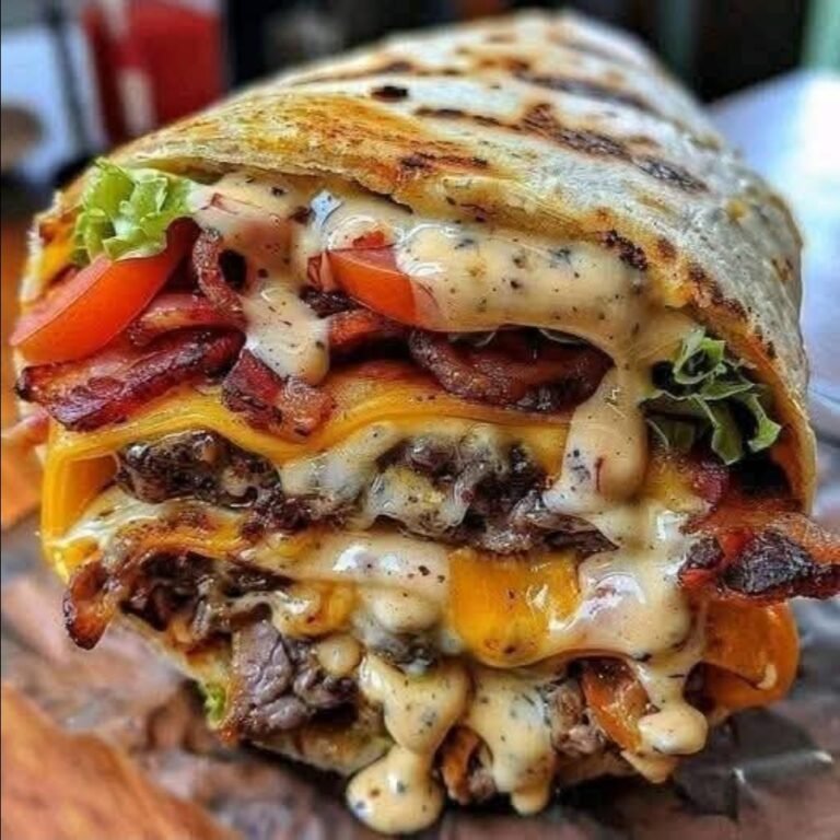Bacon Cheeseburger Burrito with Bacon & Cheese