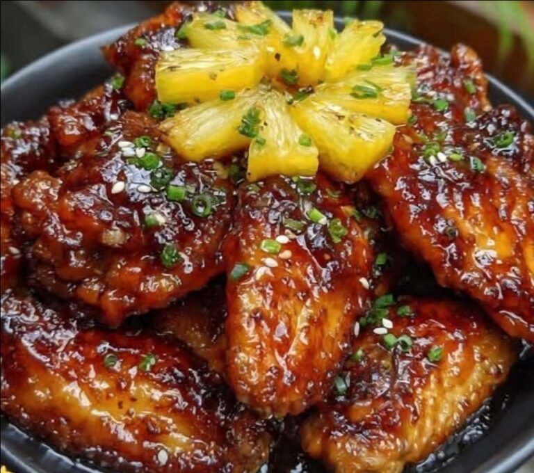 Sticky Brown Sugar Pineapple Glazed Chicken Wings 🍍🍗