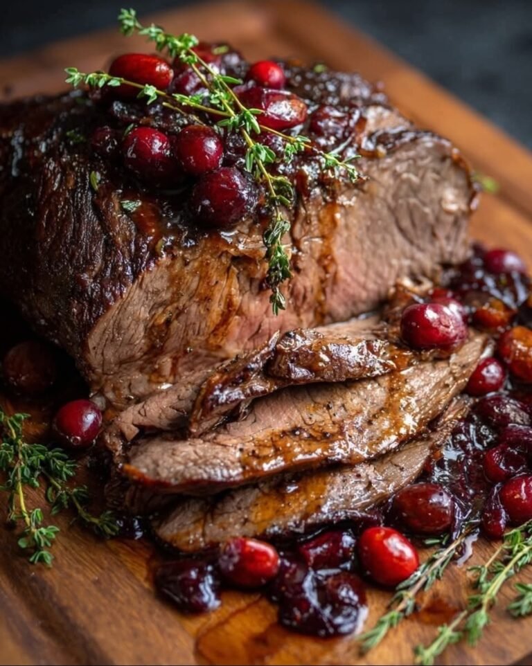 Elegant Cranberry Balsamic Roast Beef: A Sophisticated, Flavorful Feast 🥩🍒