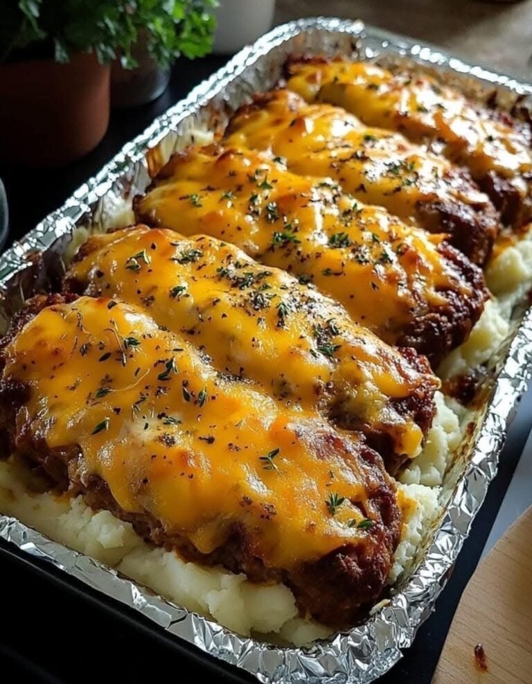 Cheesy Meatloaf with Creamy Mashed Potatoes