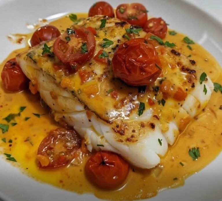 Creamy Lemon Butter Cod with Cherry Tomatoes