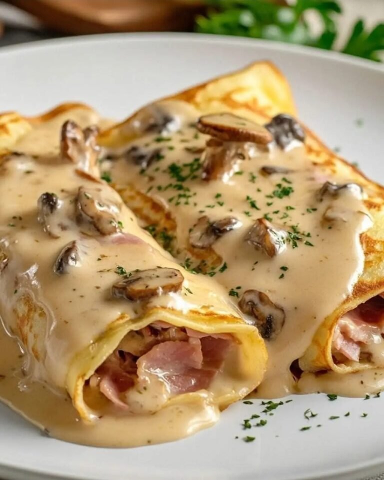 Ficelle Picarde: Savory Ham & Mushroom Crêpes with Béchamel Sauce