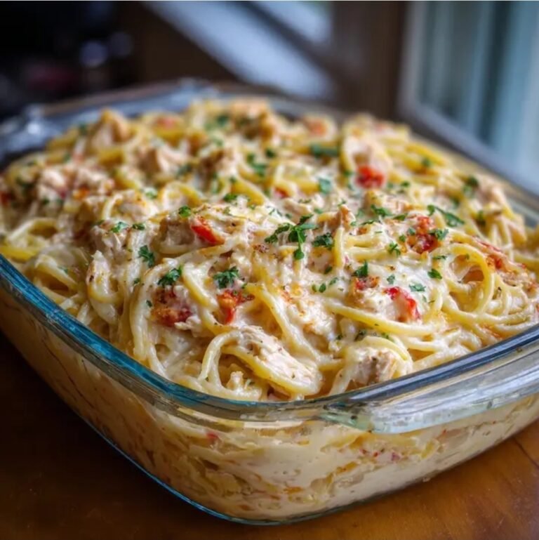 Creamy Rotel Chicken Spaghetti Casserole Recipe